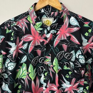 RSVLTS Shirt Tom Ace Pigeon Mens XL Black Ace Ventura Kunuflex Button Up Stretch